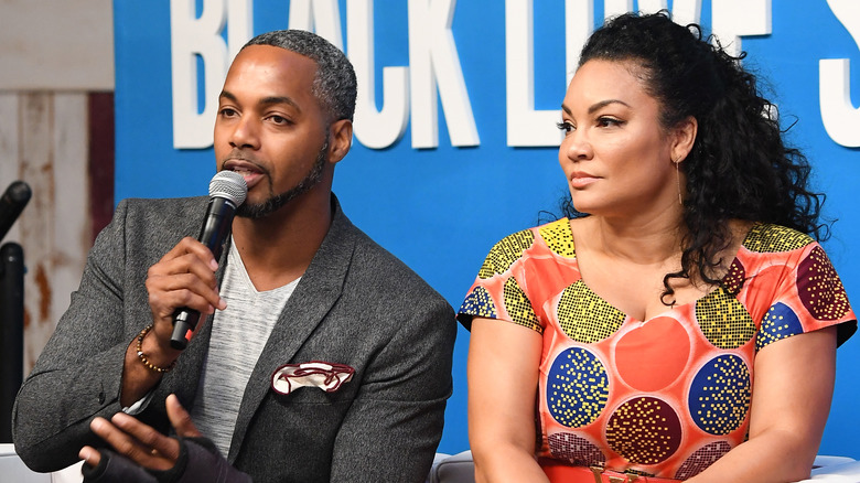 Egypt Sherrod and husband Mike jackson speaking at black love summit