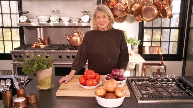 Martha Stewart in her kitchen