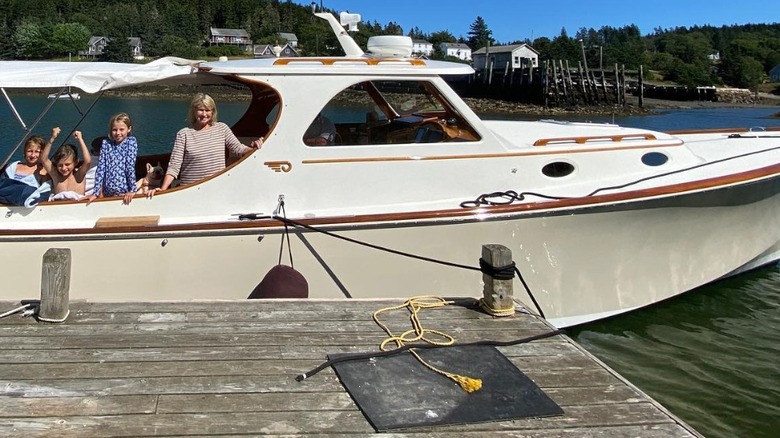 Martha Stewart on a boat