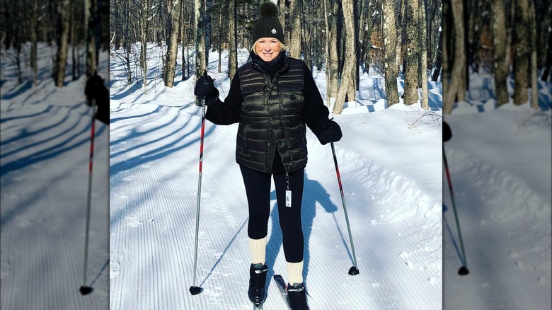 Martha Stewart skiing