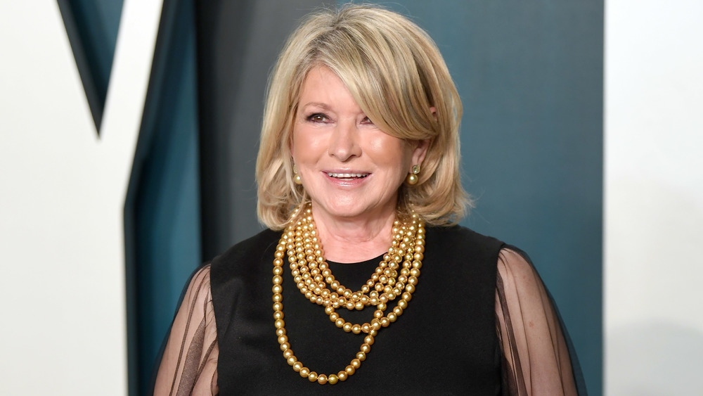 Martha Stewart with gold pearls