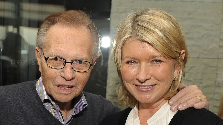 Martha Stewart poses with Larry King