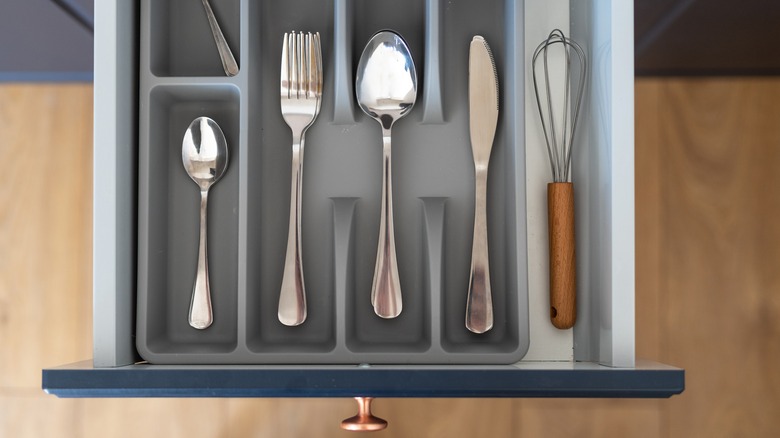 Silverware in drawer