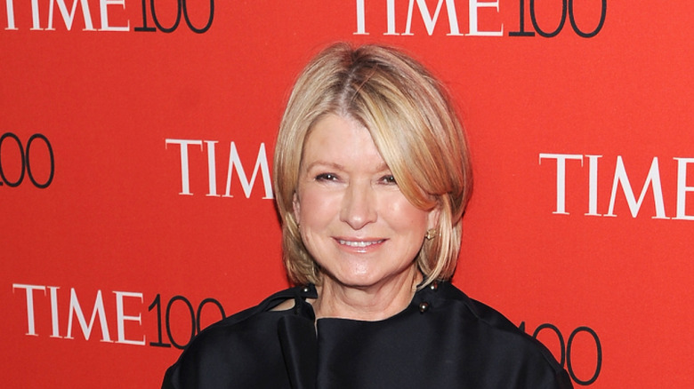 Martha Stewart smiling in a dark top