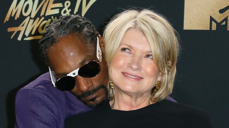 Snoop Dogg hugging Martha Stewart