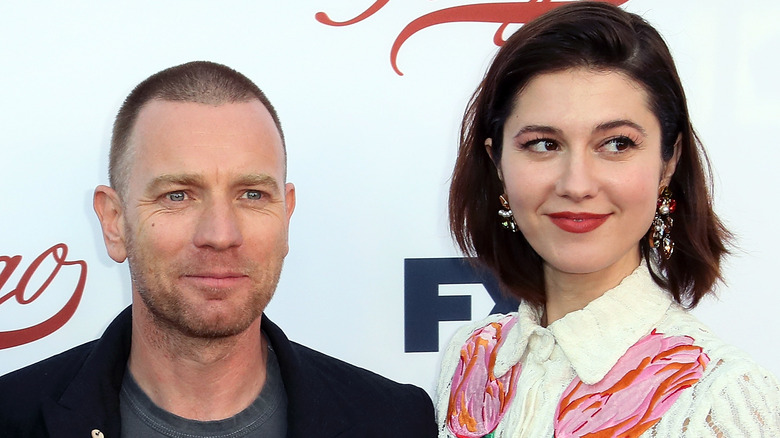 Mary Elizabeth Winstead and Ewan McGregor smiling at an event