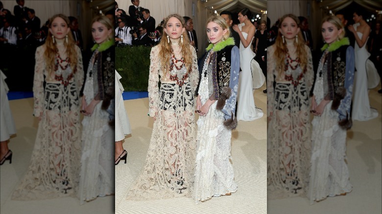 The Olsen Twins wear boho chic dresses a the Met Gala