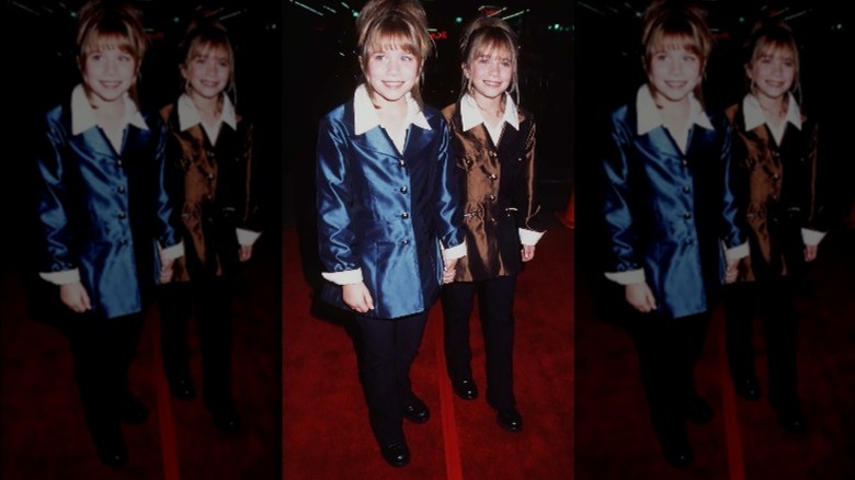 Mary Kate and Ashley Olsen on the red carpet in matching blazers