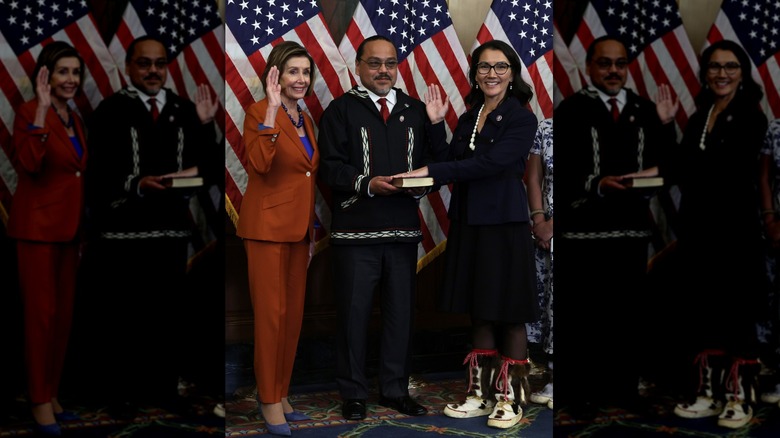 Mary Peltola at her swearing in ceremony