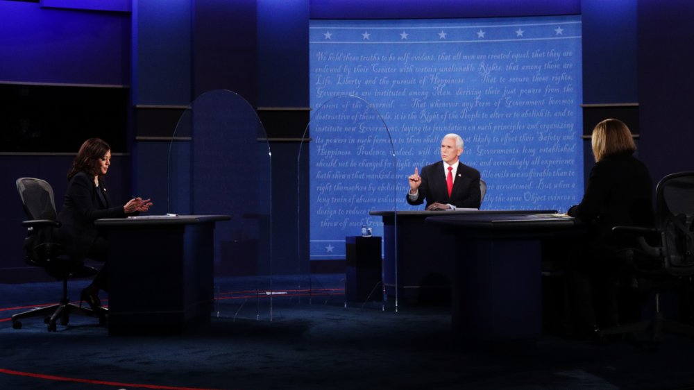 Time clock above Pence's head