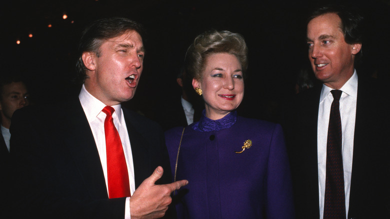 Donald Trump with sister Maryanne Trump Barry and brother Robert Trump attend the Trump Taj Mahal opening 