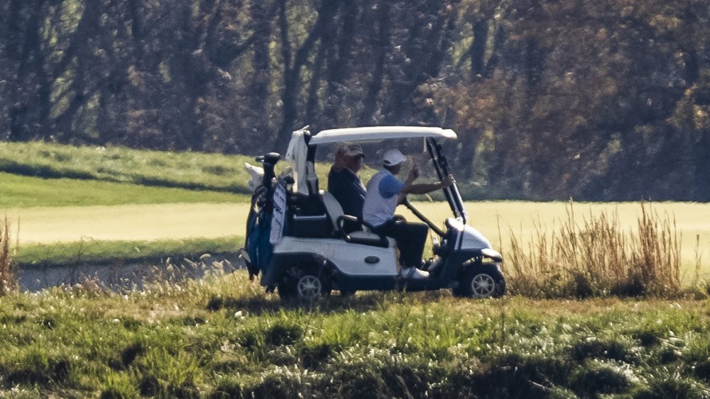 Trump golfing during the weekend