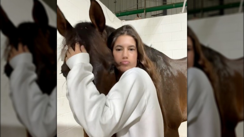 Romy Lauer selfie with a horse