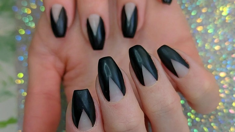 Nails with a negative space design