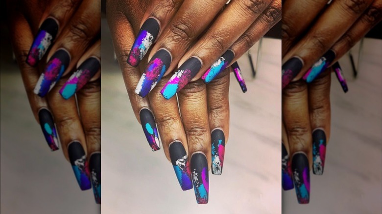 Woman rocking matte nails