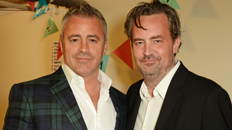 Matt LeBlanc and Matthew Perry posing