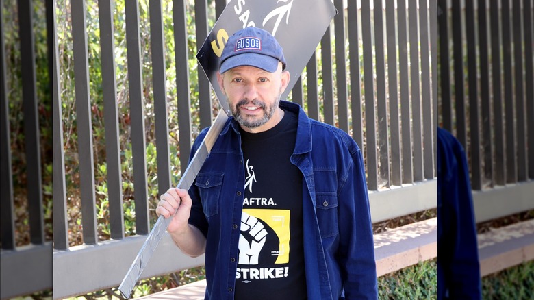 Jon Cryer on the SAG-AFTRA picket line