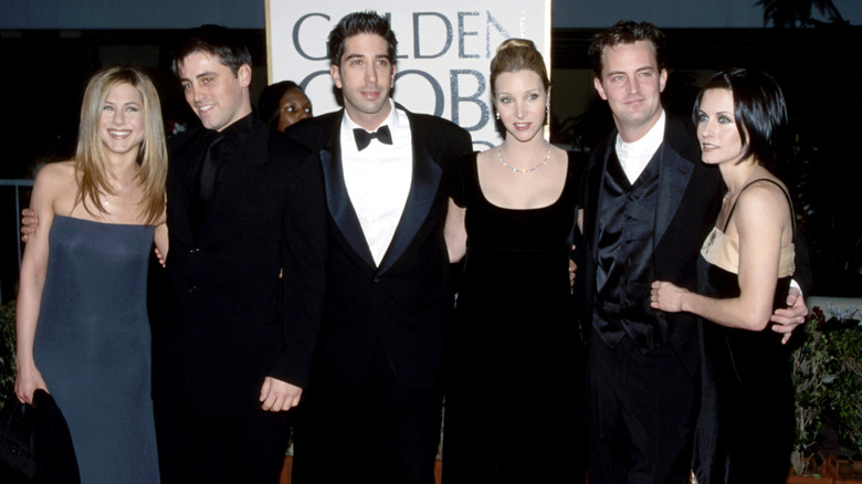 Matthew Perry with the "Friends" cast