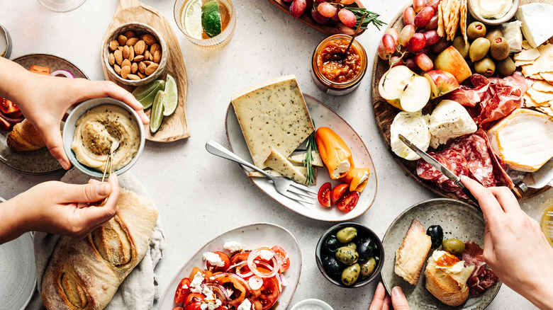 Mediterranean meal spread