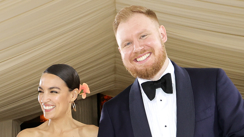 Alexandria Ocasio-Cortez and Riley Roberts at the Met Gala