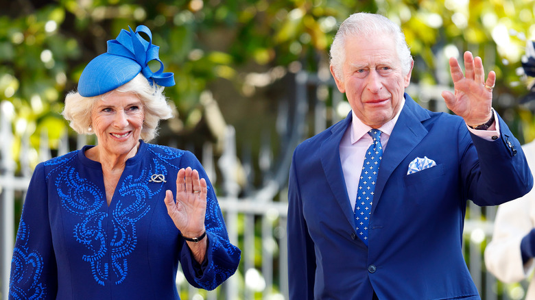 Camilla and Charles waving 