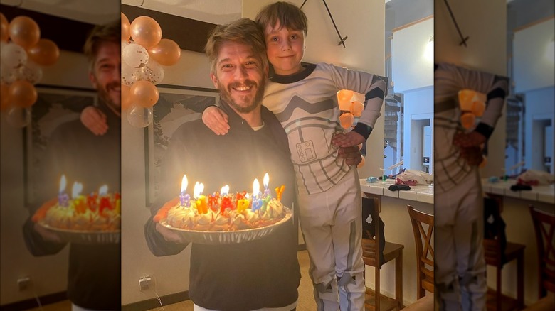 Christina Ricci's son with his birthday cake