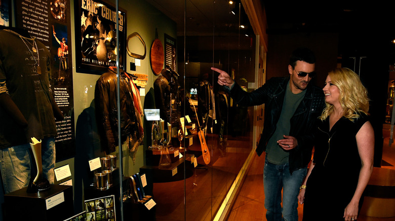 Eric Church and Katherine Blasingame with display