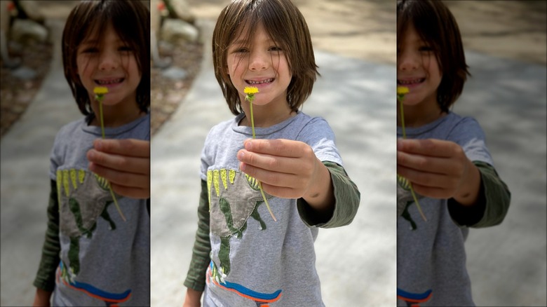 Austin Padalecki with a flower