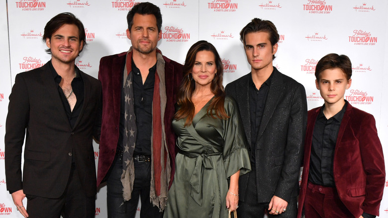 Caleb Polaha, Kristoffer Polaha, Julianne Polaha, Micah Max Polaha, and Jude Polaha attend Hallmark's Premiere Screening of Holiday Touchdown: A Chiefs Love Story