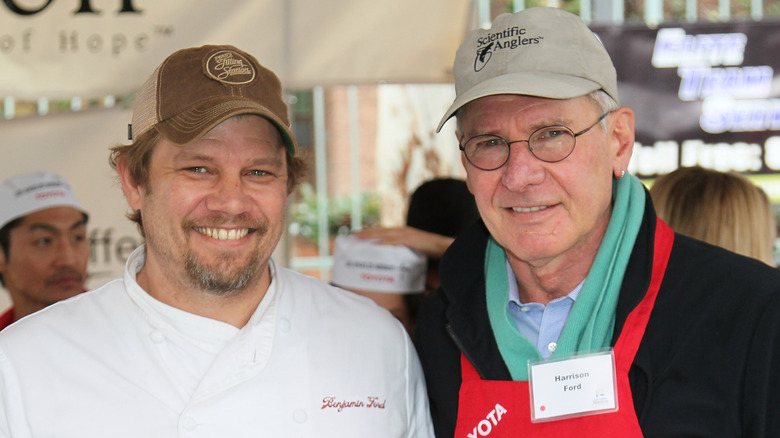 Benjamin Ford and Harrison Ford smiling