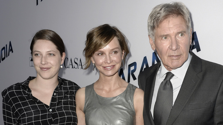 Georgia Ford, Calista Flockhart, and Harrison Ford smiling