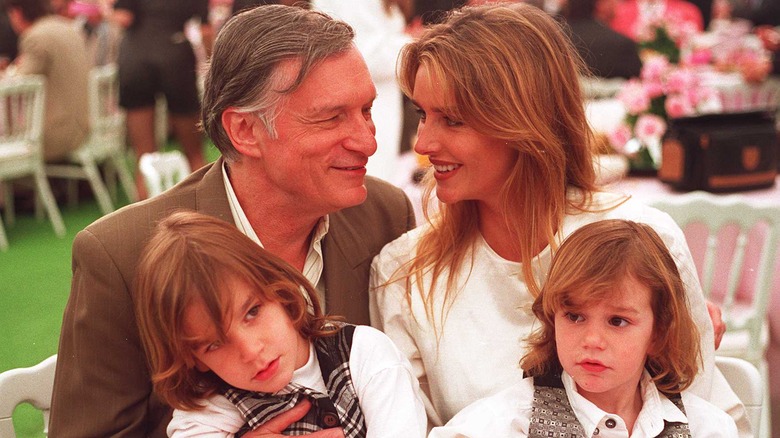 Hugh Hefner and Kimberley Conrad with sons