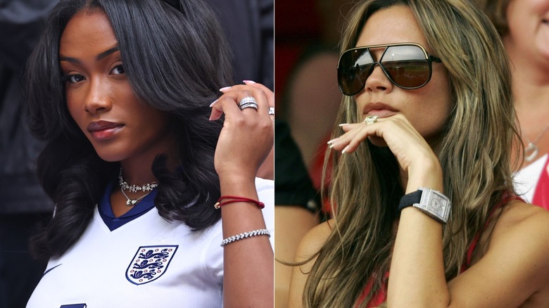 Tolami Benson and Victoria Beckham split image