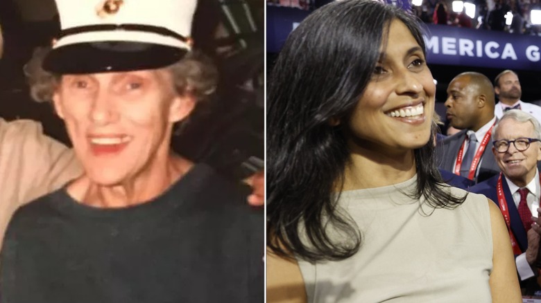 A photo of J.D. Vance's Grandma 'Mamaw', Bonnie Blanton Vance, next to a photo of Usha Vance