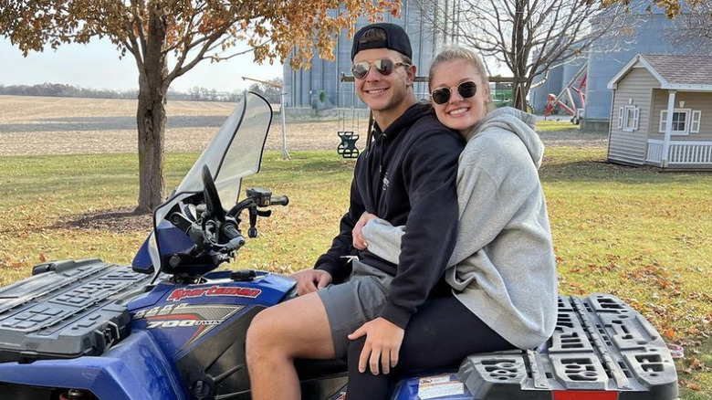 Jenna Brandt and Brock Purdy on a four-wheeler