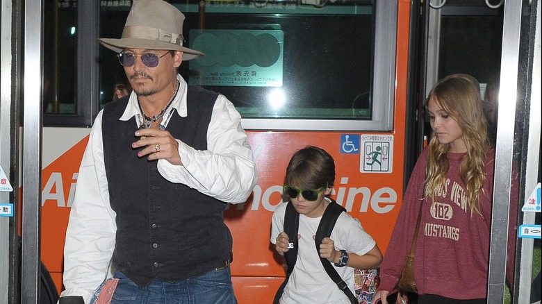 Johnny Depp with his children 