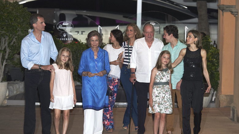 Victoria Federica de Marichalar de Borbón standing with her family