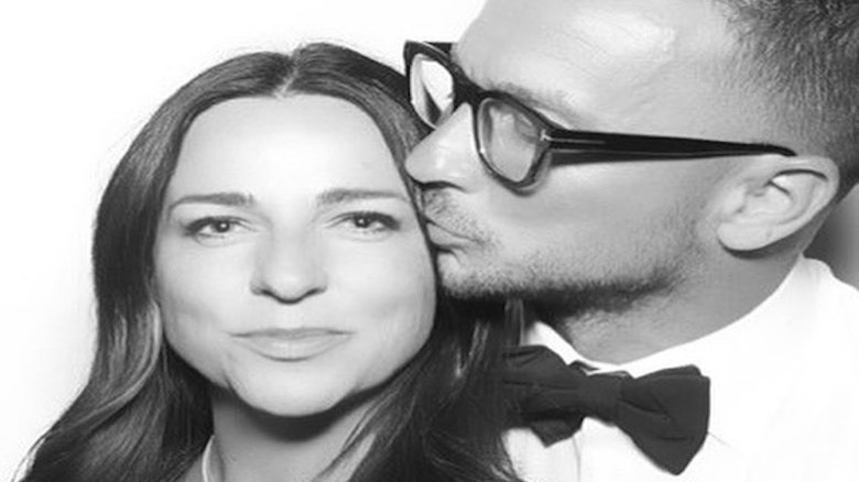 Carl Lentz kissing wife Laura