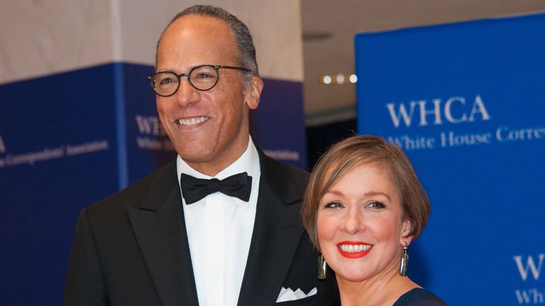 Lester Holt with his wife, Carol