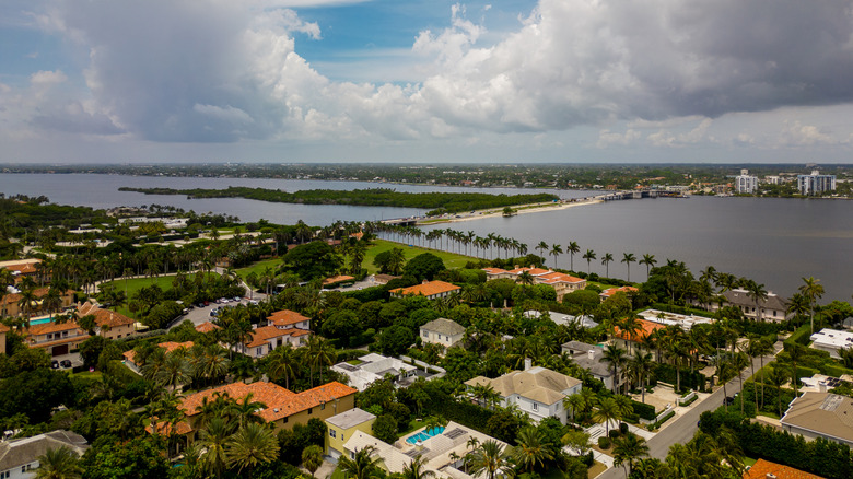 Mar-a-Lago neighborhood aerial view