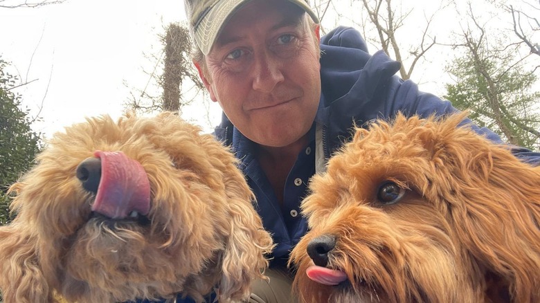 Geoff Tracy and his two dogs