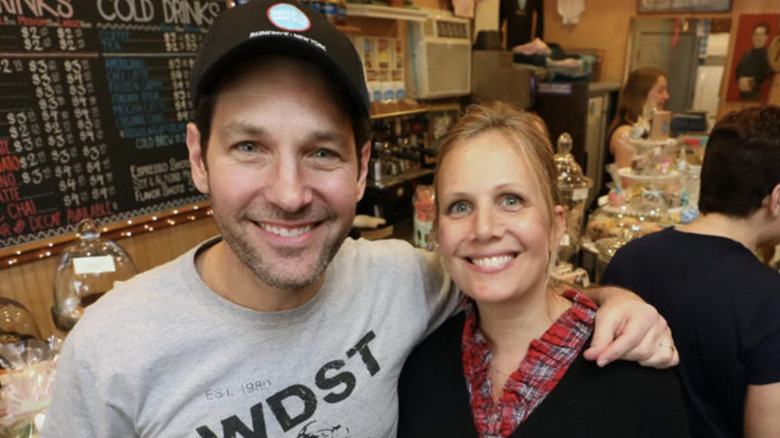 Paul Rudd and Julie Yaeger pictured in Samuel's Sweet Shop