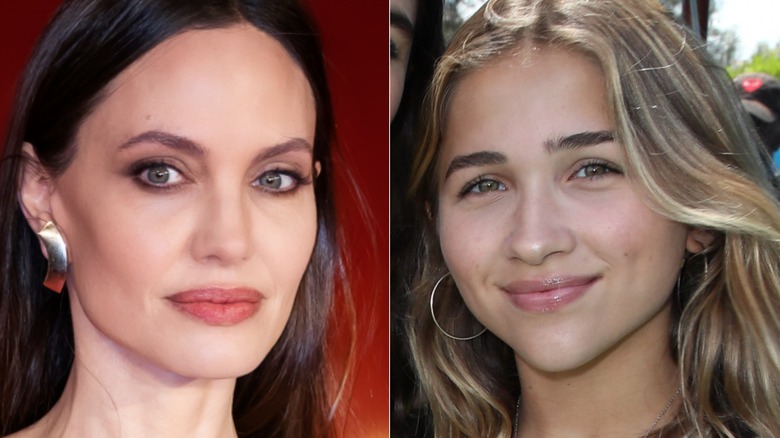 A split image of Angelina Jolie and Carmen Blanchard