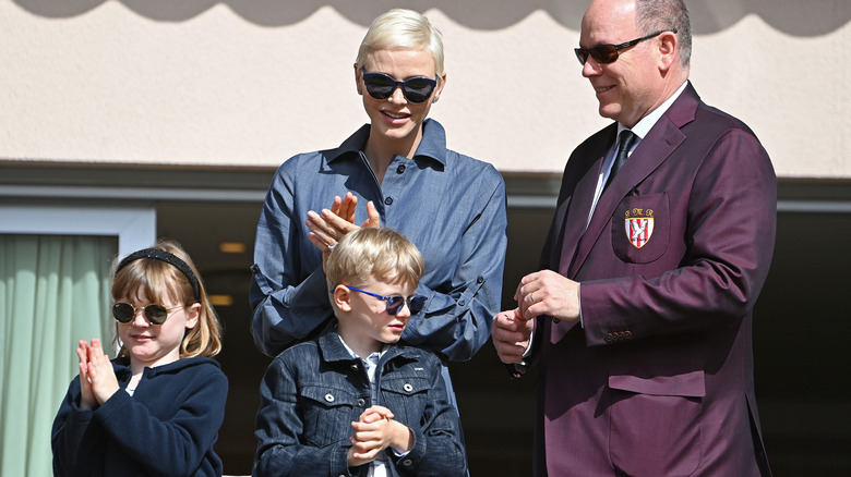 The Monégasque royal family at event