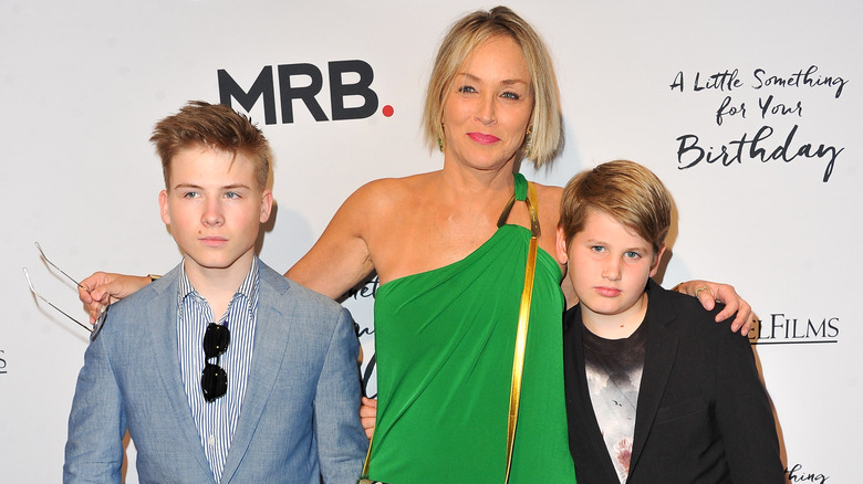 Sharon Stone with sons