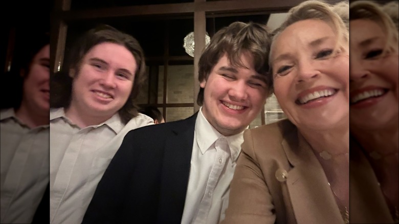 Sharon Stone with sons