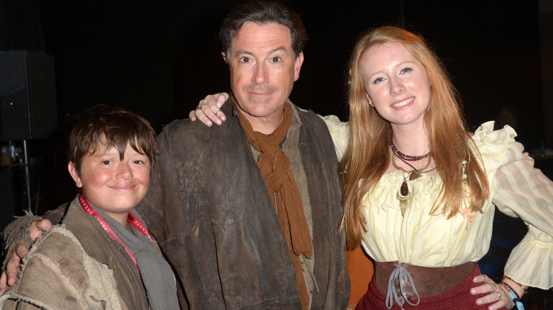 Stephen Colbert, Madeleine Colbert, and John Colbert smiling