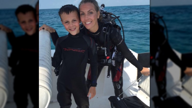 Quintyn and Sarah Baeumler in diving gear