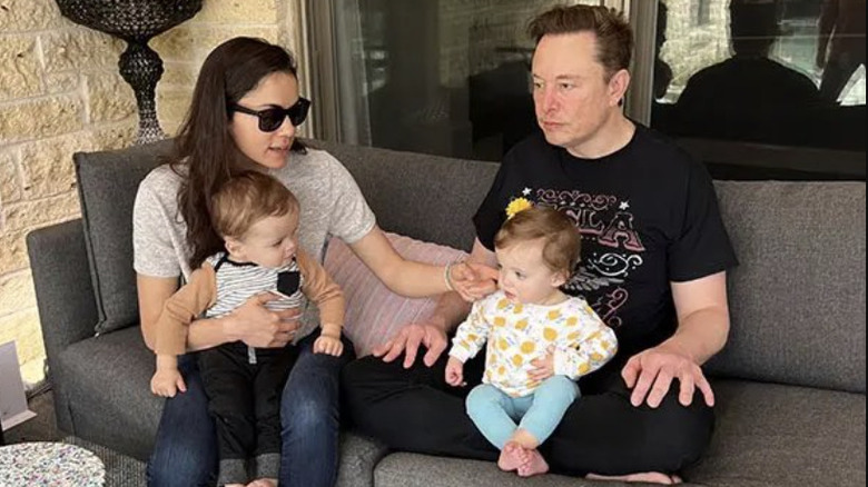 Elon Musk, Shivon Zilis, and their children