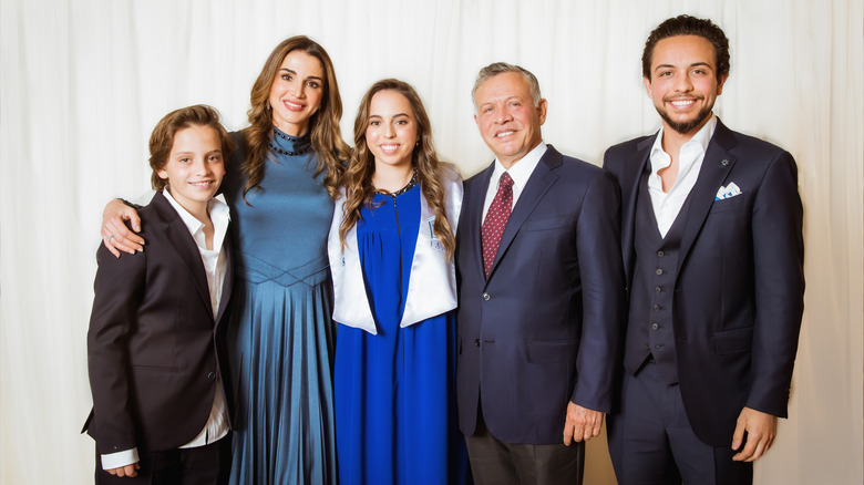 The Royal Family of Jordan smiling 